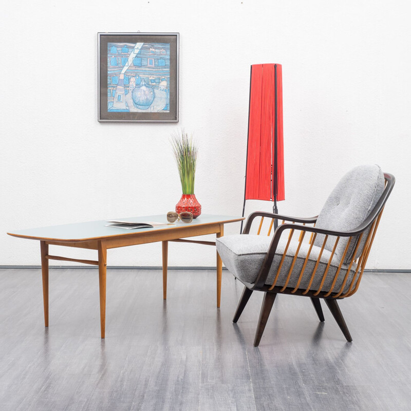 Vintage coffee table in ashwood with formica top 1950s