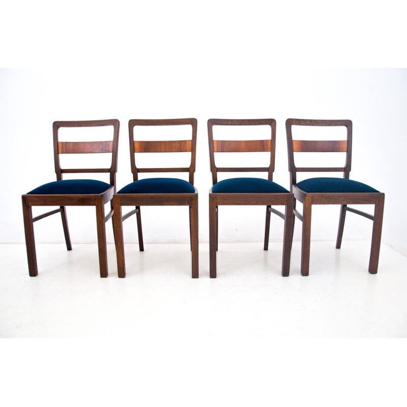 Set of 4 vintage Art Deco chairs Poland 1940s