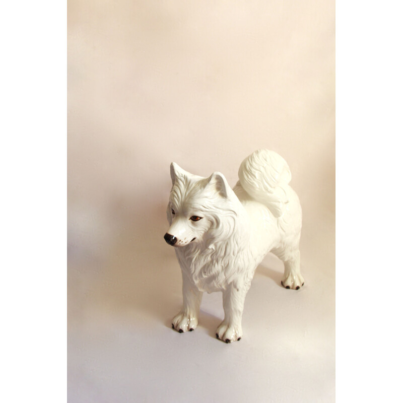 Vintage nonce ceramic dog sculpture, Itália 1970