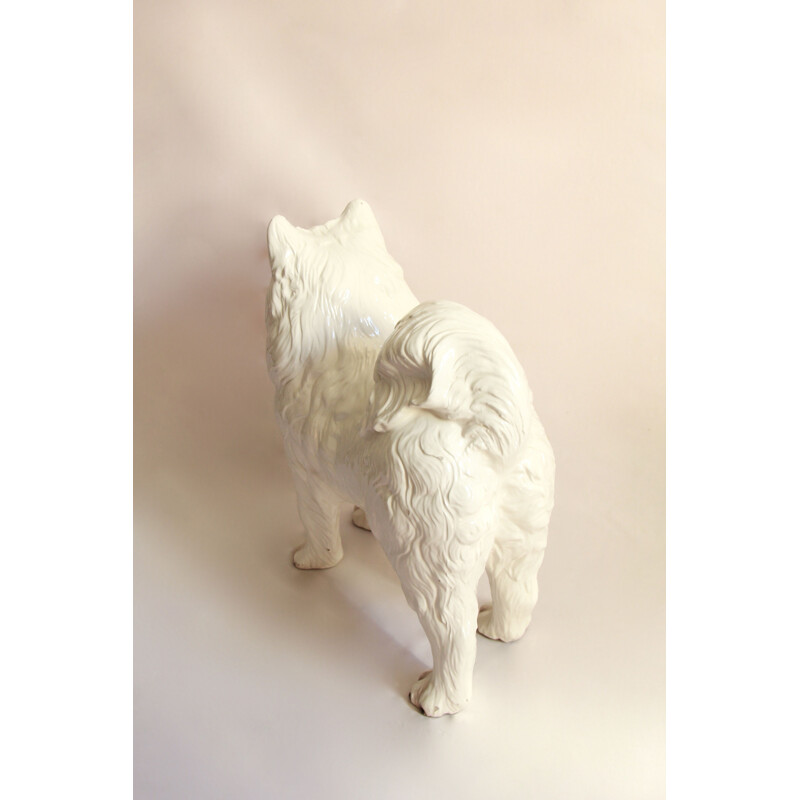 Scultura di cane in ceramica nonce vintage, Italia 1970