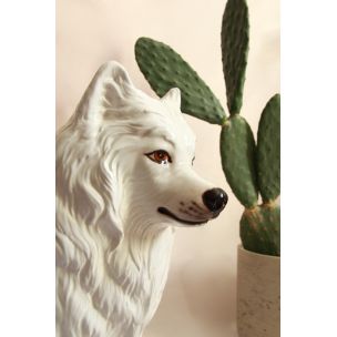 Scultura di cane in ceramica nonce vintage, Italia 1970