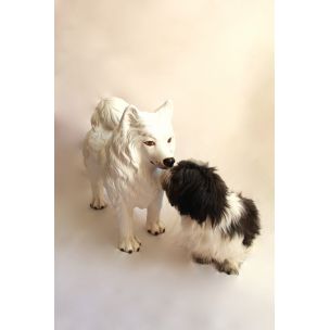 Vintage ceramic dog sculpture nonce imposing, Italy 1970