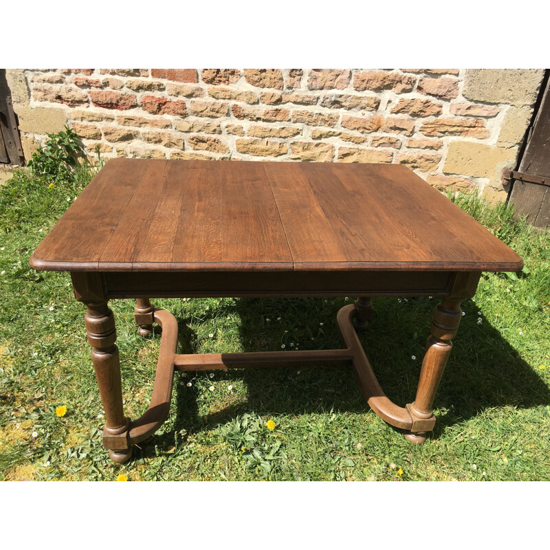 Vintage oak table with extensions