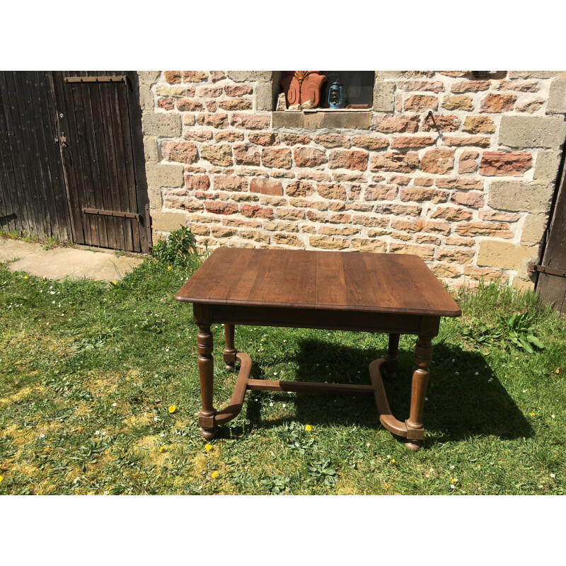 Table vintage en chêne avec rallonges