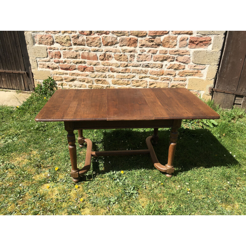 Vintage oak table with extensions