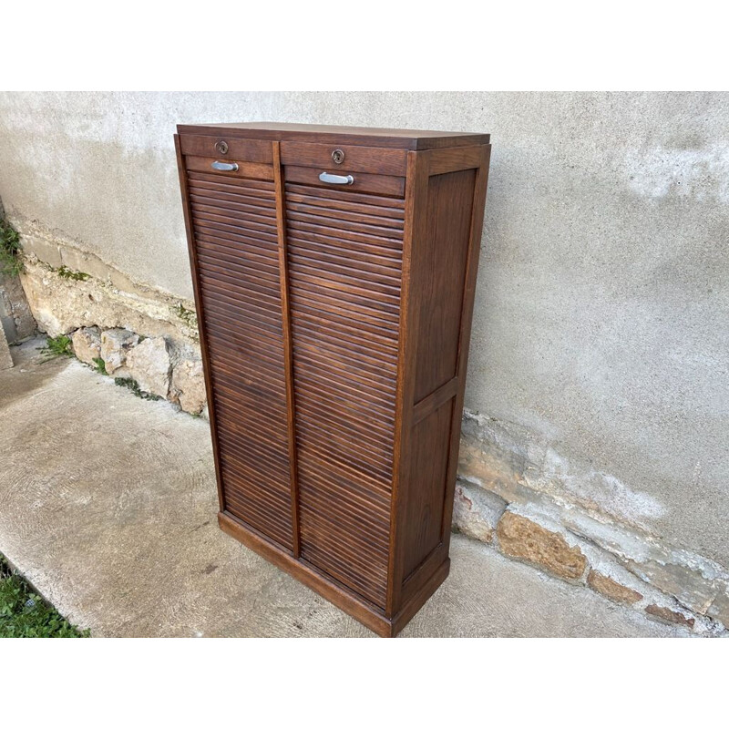 Vintage loom cabinet for filing cabinets, double oak curtains 1950