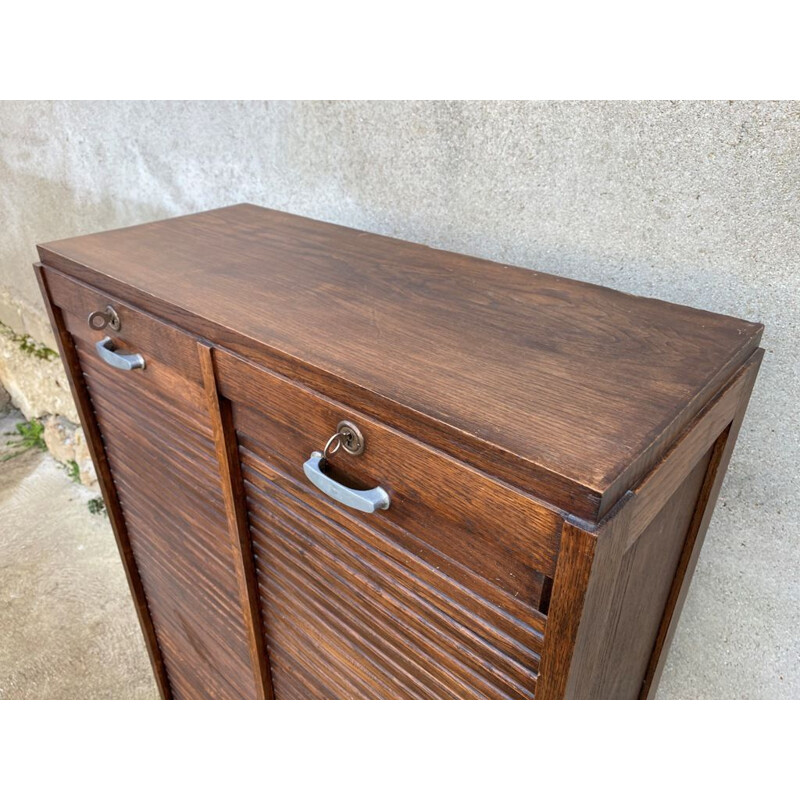 Vintage loom cabinet for filing cabinets, double oak curtains 1950