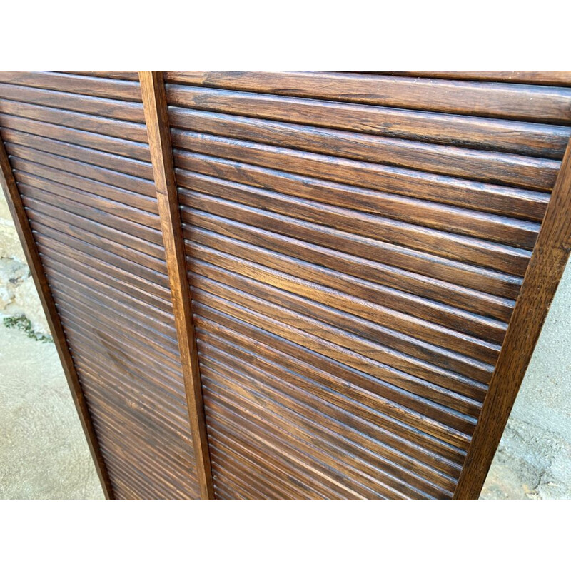 Vintage loom cabinet for filing cabinets, double oak curtains 1950