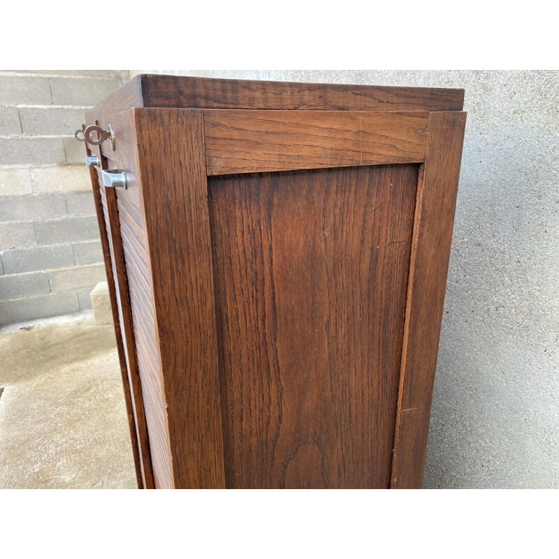 Vintage loom cabinet for filing cabinets, double oak curtains 1950