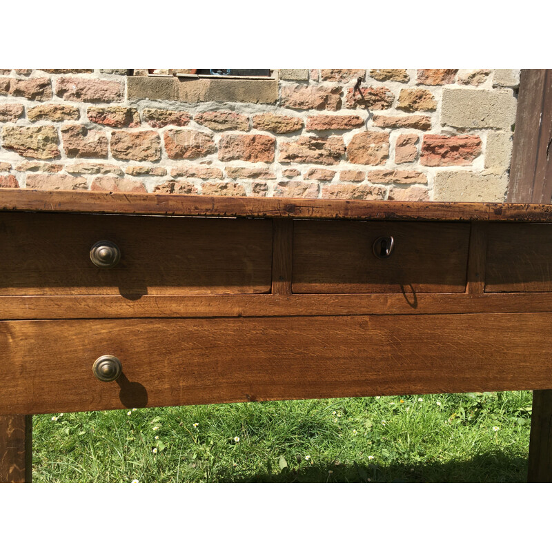 Vintage rustic console in beech and oak