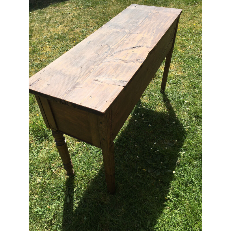 Vintage rustic console in beech and oak