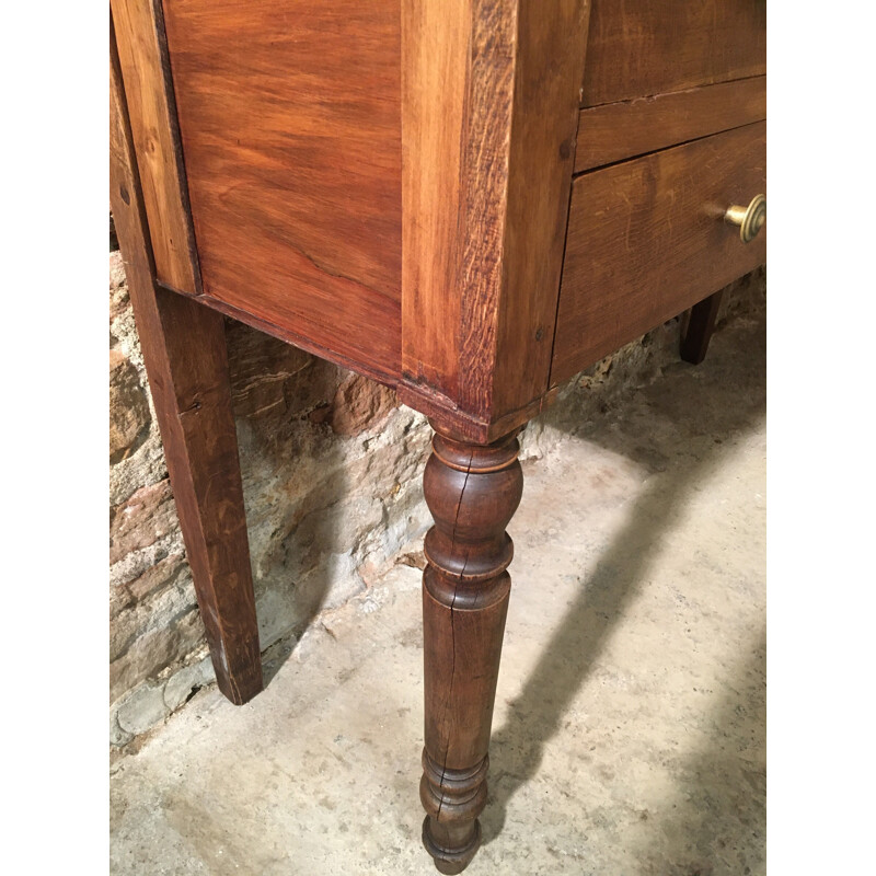 Vintage rustic console in beech and oak