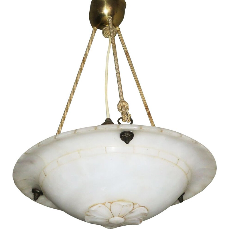 Vintage alabaster pendant lamp