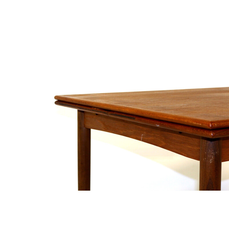 Vintage retractable teak dining table