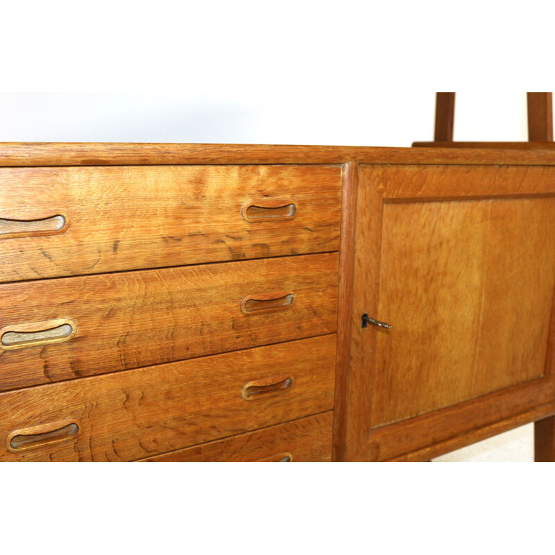 Vintage oak highboard, Denmark 1960