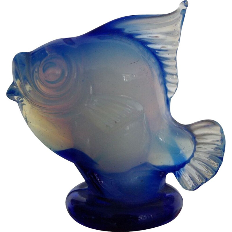 Vintage fish in opalescent glass from Seguso 1950s