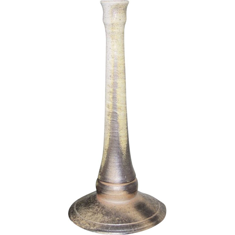 Vintage candlestick in large flamed glass, 1960