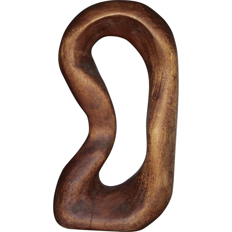 Vintage free-form sculpture in teak German 1960