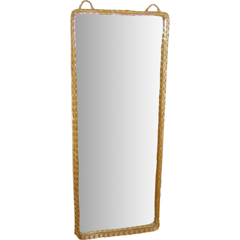 Large vintage wicker mirror 1960