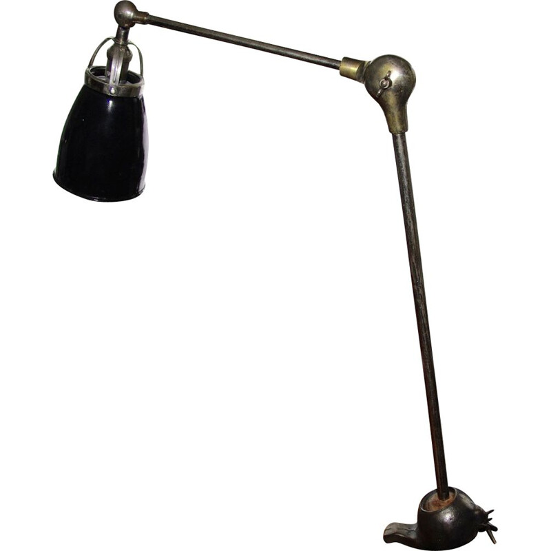 Lámpara de arquitecto vintage de nogal giratorio 1950