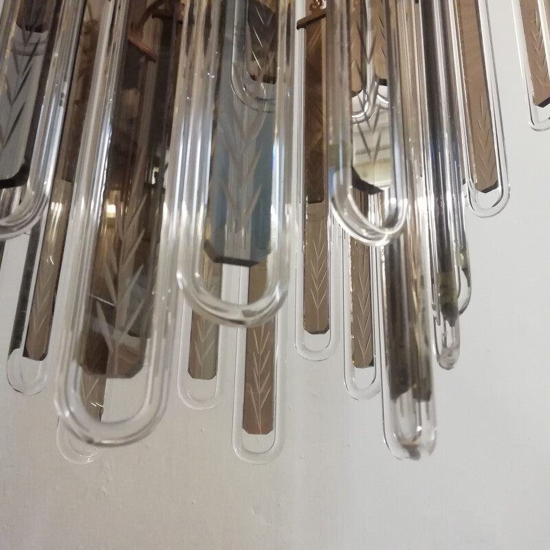 Lámpara colgante vintage con cristales verticales, 1970