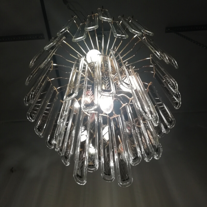 Vintage hanglamp met verticale kristallen, 1970