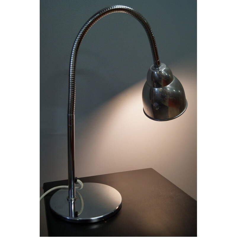 Table lamp in chromed metal and aluminium - 1950s