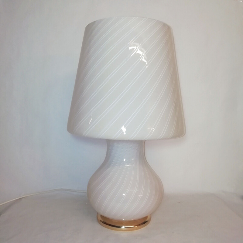Lámpara de mesa vintage de cristal de Murano 1970