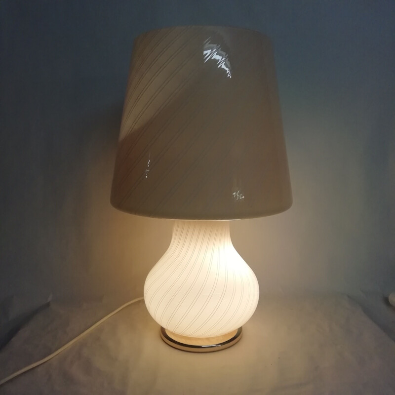 Lámpara de mesa vintage de cristal de Murano 1970