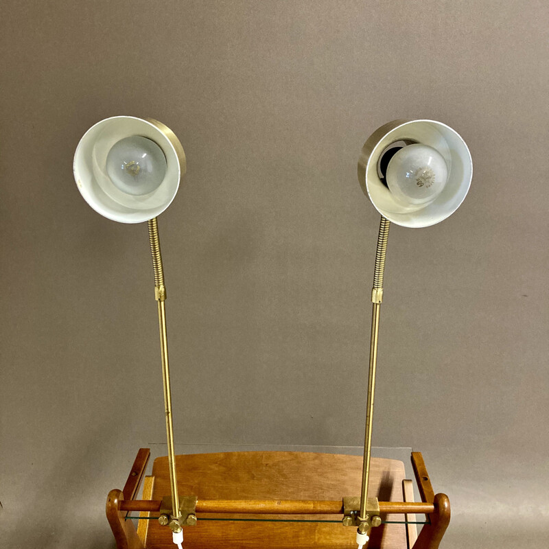 Pair of vintage modulated wall lamps Scandinavian 1950s