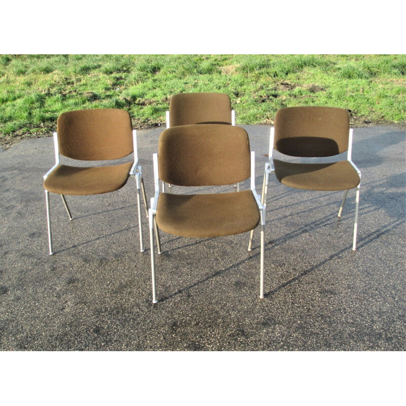 Set of 4 vintage chair by G. Piretti for Castelli Anonima Castelli Italy 1960s