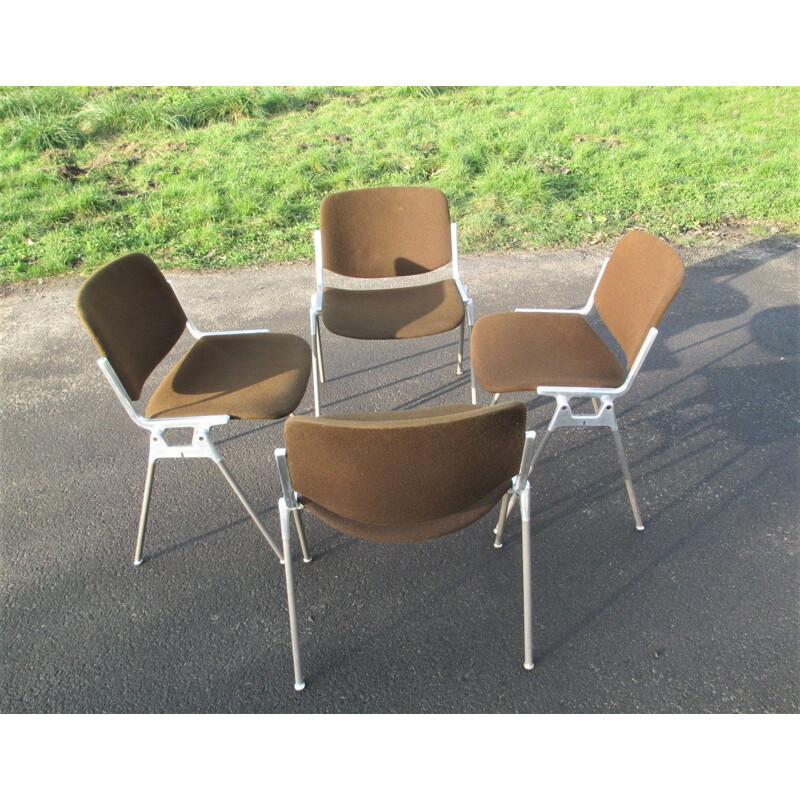 Set of 4 vintage chair by G. Piretti for Castelli Anonima Castelli Italy 1960s