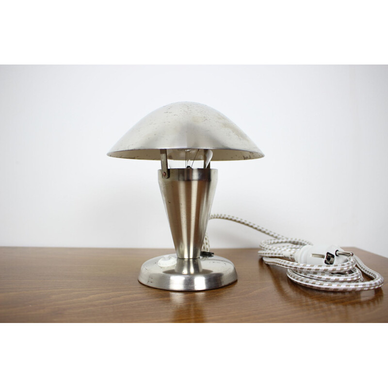 Vintage Art Deco Chrome Bauhaus Table Lamps Czechoslovakia 1930s