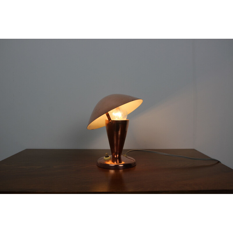 Lampes de table vintage Art Déco en laiton Bauhaus 1930