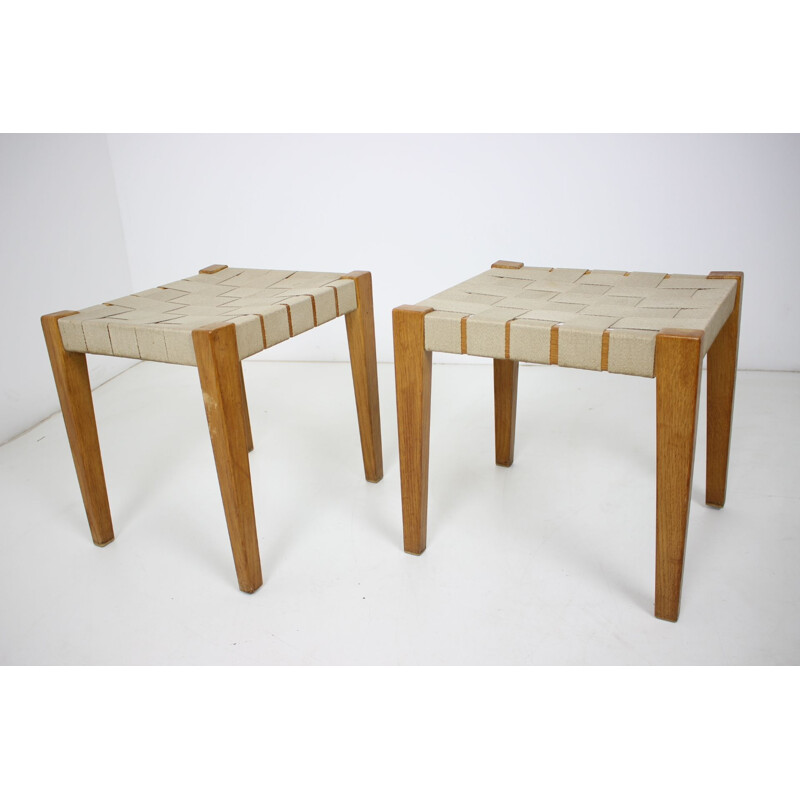 Pair of Mid-century Stools czechoslovakia 1950s