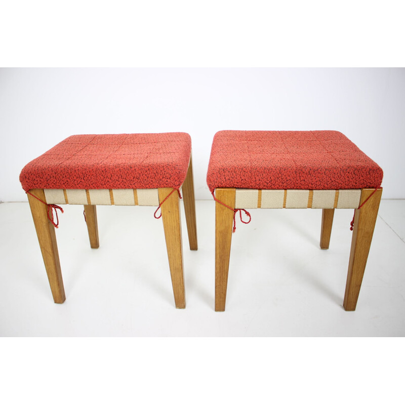 Pair of Mid-century Stools czechoslovakia 1950s