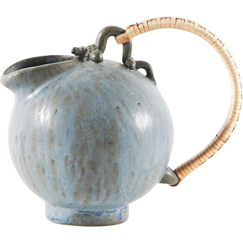 Vintage stoneware enamelled stoneware teapot by Arne Bang 1950s