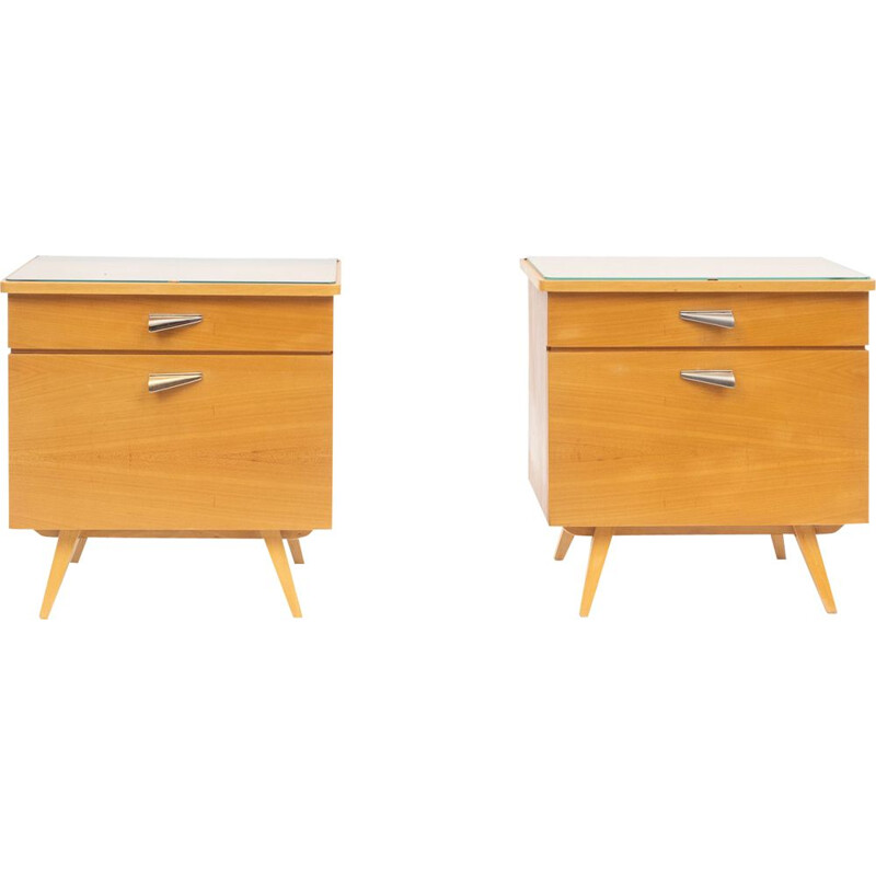 Pair of vintage nightstands ashwood 1950s