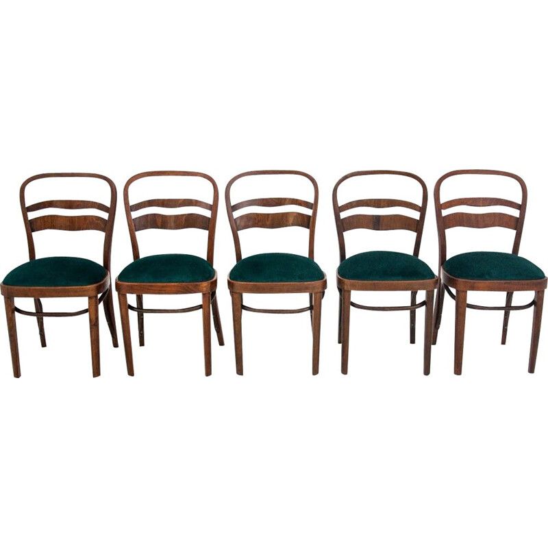 Set of 5 vintage Art Deco chairs Poland 1960s