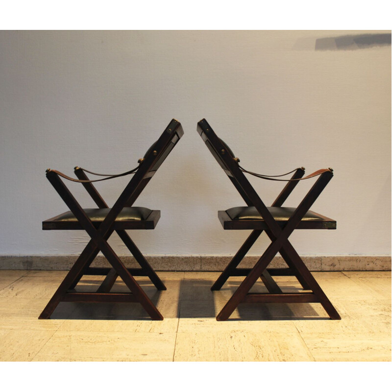 Pair of vintage wooden children's chairs 1970s