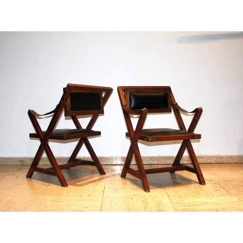 Pair of vintage wooden children's chairs 1970s