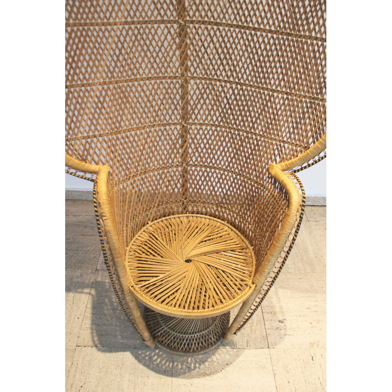 Vintage Emmanuelle armchair in natural rattan