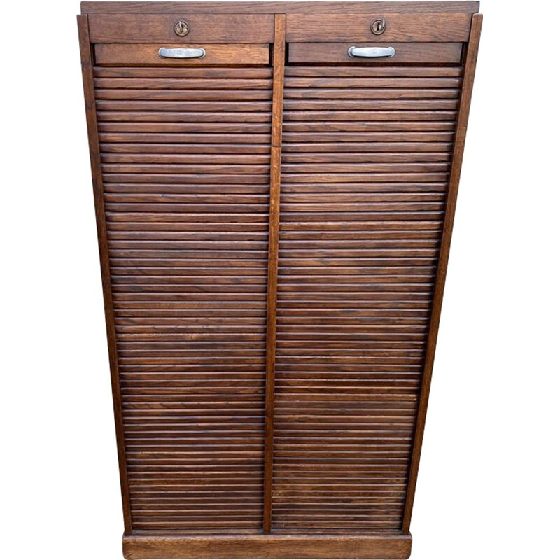 Vintage loom cabinet for filing cabinets, double oak curtains 1950