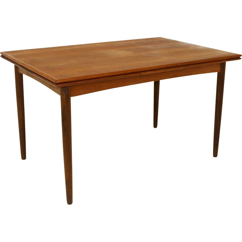 Vintage retractable teak dining table