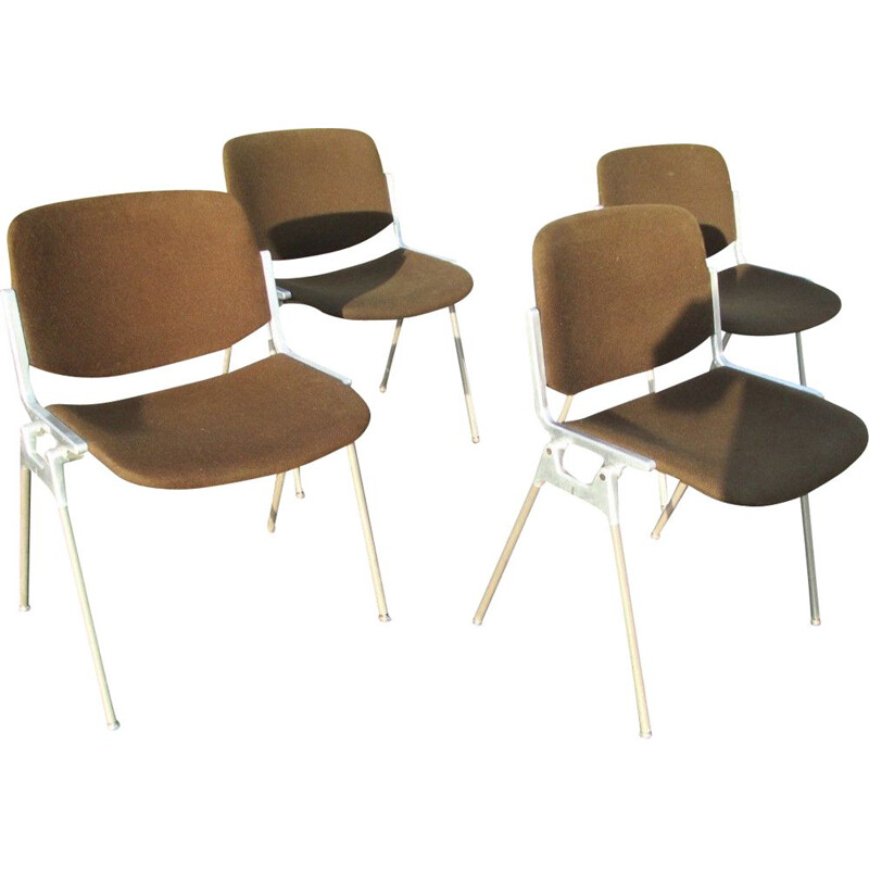 Set of 4 vintage chair by G. Piretti for Castelli Anonima Castelli Italy 1960s