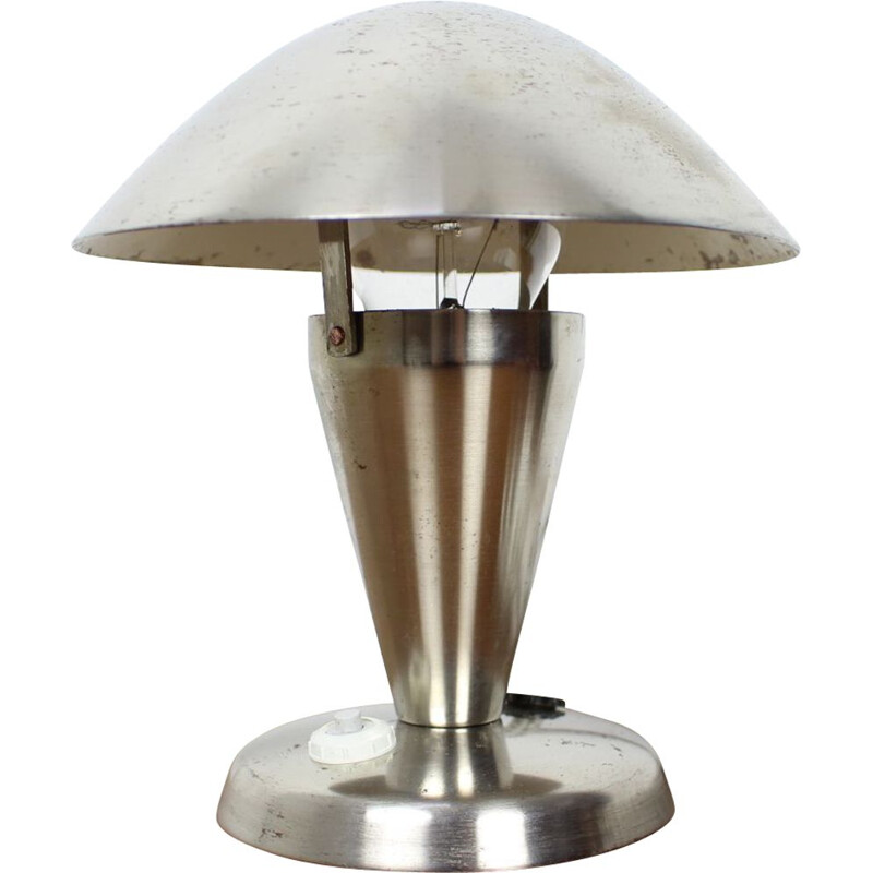 Lampes de table vintage Art déco chromées Bauhaus Tchécoslovaquie 1930