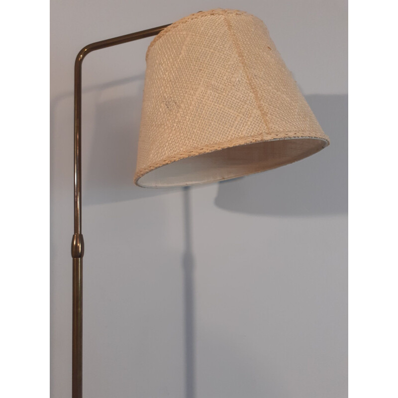 Vintage T.Roste Teak and Brass Reading Lamp Norwegian 1950s