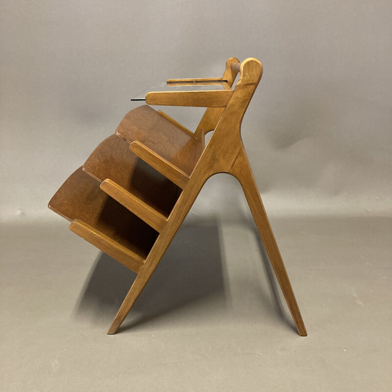 Vintage magazine stand Scandinavian 1950s