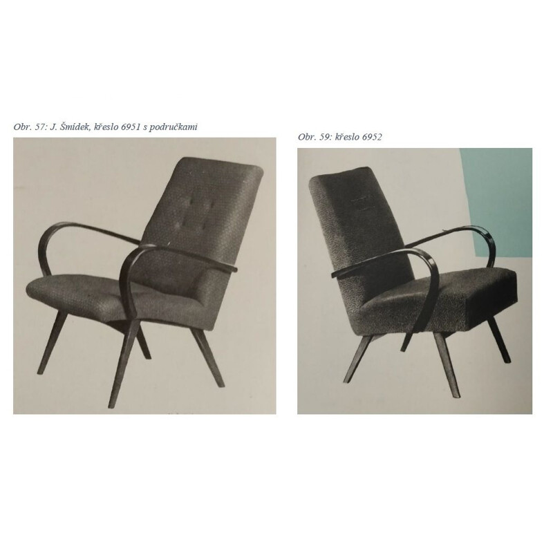 Paar vintage gebogen houten fauteuils van Jaroslav Šmídek, Tsjechoslowakije 1960