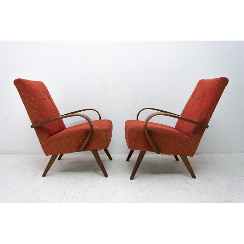 Pair of vintage bentwood armchairs by Jaroslav Šmídek, Czechoslovakia 1960